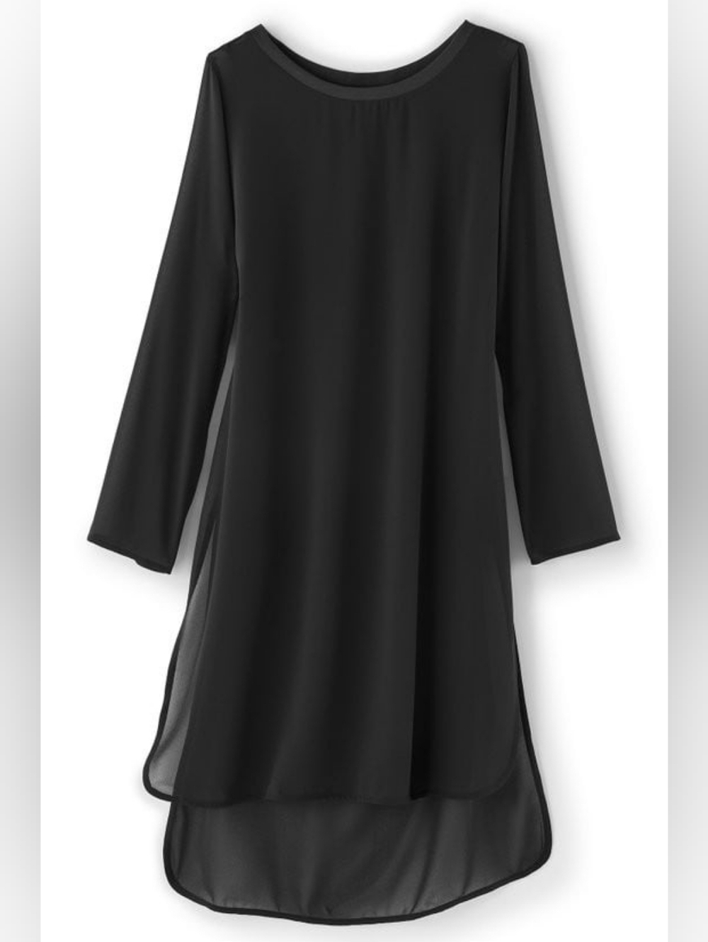 Soft Surroundings Relaxed Elegance Tunic Midnight Black Small 6-8 Sheer NEW NWT - Picture 3 of 6
